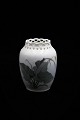 Small Royal Copenhagen vase with floral motif. RC#1683/224. H:9,5cm. 1.sort.Before 1923.