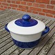 Blue Koka Swedish porcelain, covered pots with 2 handles