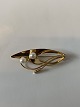 Brooch in 14 carat goldStamped 585Length 5 cm