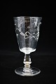 Antikt fransk mundblæst Souvenir glas med skrift og ...