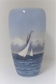 Royal Copenhagen. Vase with sailing ship. Model 1484/1049. Height 23 cm. Produced before 1923. (1 quality)