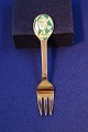 Michelsen Christmas pastry fork 1980 of Danish gilt sterling silver