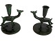 Pair of Swedish Art Deco bronze candlesticks by Nils Fougstedt for FAK - Fabriksaktieboilaget Kronsilver AB