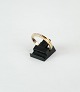 Alliance ring, 14 karat guld, stemplet BRJ 585, 0,05 karat diamanter, Ring størrelse: 58
