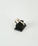 Solitaire ring, rødguld, 14 karat,med  0,37 karat diamant