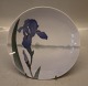 544 Kgl.  Dekorativ platte 17.5 cm med blå Iris 1923 maler nr 66 Kongelig Dansk porcelænsplatte 