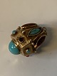 Gold pendant with turquoise in 18 carat goldStamped 750Height 30.56 mm