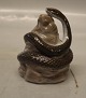 0808 Kgl. Slange på klippe 9.5 x 7.5 cm Kinesisk Stjernetegn Slangens År 2013 Kongelig Dansk porcelænsfigur