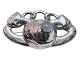 Dansk sølvStor, gammel jugend broche med større månesten fra ca. 1900