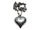 Sterling silverNecklace with large heart pendant
