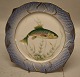 1212-3002 Fish Platter 24 cm Salmo Trutta (Brown trout) #19 Blue Fish Plate Royal Copenhagen 