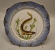 1212-3002 Fish Platter 24 cm Anguilla vulgaris (European eel)  #19 Blue Fish Plate Royal Copenhagen 