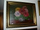 Maleri af en flot buket blomster i vase, sign KJ. 50*58cm.Renset og istandsat .5000m2 udstilling.