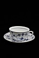 Royal Copenhagen , Musselmalet Riflet kaffe / tekop med undertallerken.RC# 1/465...