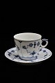 Royal Copenhagen , Musselmalet Riflet kaffekop med undertallerken.RC# 1/93...
