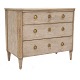 Gustavian chest of drawers with gilt canted fluted side posts. Sweden circa 1780. H: 84cm. Top: 99x54cm