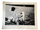 Originalt NASA farveoffsetfotografi fra Apollo 12 månelandingen i november 1969. Astronaut Charles Conrad ved Surveyor 3 fotograferet af kollegaen Alan L Bean.