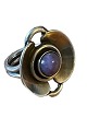 Stor, modernistisk ring i sterlingsølv med ametyst, størrelse 52,50, 1960'erne - 1970'erne, stemplet DGH for Dansk Guldsmede-Håndværk