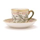 Royal Copenhagen: Flora Danica kaffekop 3597. Perfekt stand. H: 7cm. Underkop diameter 14cm. "Astragalus Arenarius L"