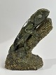 Chameleon figure, African Shona sculpture, Zimbabwe. Signed C. Tandi.