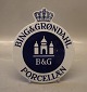 B&G Porcelain Dealer sign with crown 19 x 16 cm