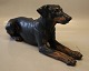 3911 Kgl. Aluminia Fajance Dobermann 16.5 x 38 cm Jeanne Grut Aluminia kunstfajance