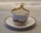 Amalienborg seen from the habor RC Antique Cup 6.3 x 8 cm with high handle 8.5 cm  and saucer 14 cm  Royal Copenhagen prospectus cup