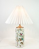 Kinesiske bordlamper, porcelæn, hvid skærm, 1920