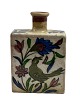 Persian bottle-vase / Iznik pottery. Polychrome motifs with deer, respectively bird on the front and back - as well as flowers and leaves.