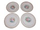 Aluminia Antik salattallerken med blomster og creme kant 19,8 cm.