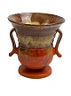 Dümler & Breiden, West Germany vase, Art Deco form med løbeglasur. Beige, gul og orange.
