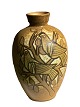 Large, Swedish ceramic vase with motif of birds by Bonnie Rehnqvist for Törngrens Krukmakeri in Sweden.