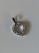 Heart Pendant in white gold 14 carat with diamonds