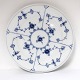 Royal Copenhagen. Hotel porcelæn. Musselmalet, riflet. Frokosttallerken. Model 330. Diameter  20 cm. (1 sortering)