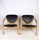Hans J. Wegner, “GE 460” Lænestol, sort skind, Getama, Formgivet 1977