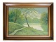 Maleri, Guldramme, skov motiv, 1930, 59x79,5