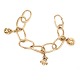 Ole Lynggaard Love armlænke i 18kt guld med tre charms, hvoraf to prydet med diamanter. Stemplet Ole Lynggaard 18kt. Flot stand. Led: 26x14mm. Armlænke med ni led L: 18cm. V: 59,7gr