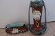 Gammel smuk Majolica vase + udstyr til blomster dekoration