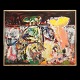 Mogens Balle, member of COBRA, 1921-88, oil on canvas."Færøerne", signed, 1984. Visible size: 89x116cm. With frame: 93x120cm