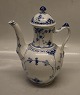 1-519 Coffee PotCa 24 cm 0.96 liter Blue Fluted Danish Porcelain half lace Royal Copenhagen