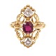 Georg Jensen 14kt gold vintage ring with two diamonds ca. 0,7ct. Georg Jensen 1933-44. Ringsize 57