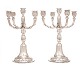 Large pair of silver candelabra by Gran & Laglye, Copenhagen, 1923. H: 45cm. D: 34cm