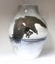Royal Copenhagen. Large vase. Vilhelm Th. Fischer. Motif, attacking eagle. Height 40 cm. Has burn cracks (see photo). Model 11605. ( 1 quality )