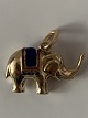 Elefant med emalje Charms / Vedhæng i 14 karat guld Højde 17,98 mm