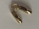 A pair of slippers / slippers Pendants / Charms in 14 carat Height 19.09 mm