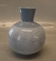 B&G Vase with stylized drawings with peke dog and a siam cat on blue glaze 14.5 cm Ebbe Sadolin B&G Art Pottery