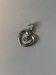 Heart pendant with diamonds 18 carat white gold