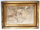 Julius Exner 1825-1910. Drawing. Wife with sleeping child. Signed Exner 1873. (From Anders Jörgen