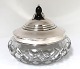 Danish work. Crystal bowl with hammered silver lid (830). Diameter 16.5 cm. Height 14 cm. Produced 1919.