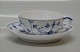 Kongelig Porcelæn Musselmalet riflet 076-1 Tekop ca. 5 x 10 cm, halvtynd (#77) underkop ca 15 cm